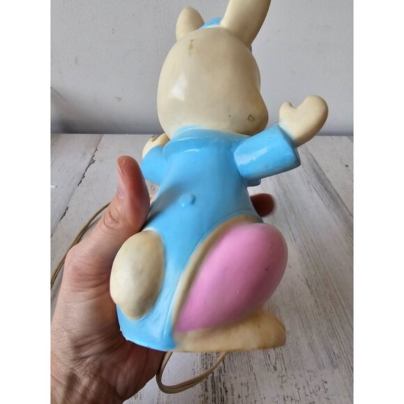Nan-san Easter Bunny rabbit blow mold light up RARE mini tabletop vintage spring - Picture 6 of 8